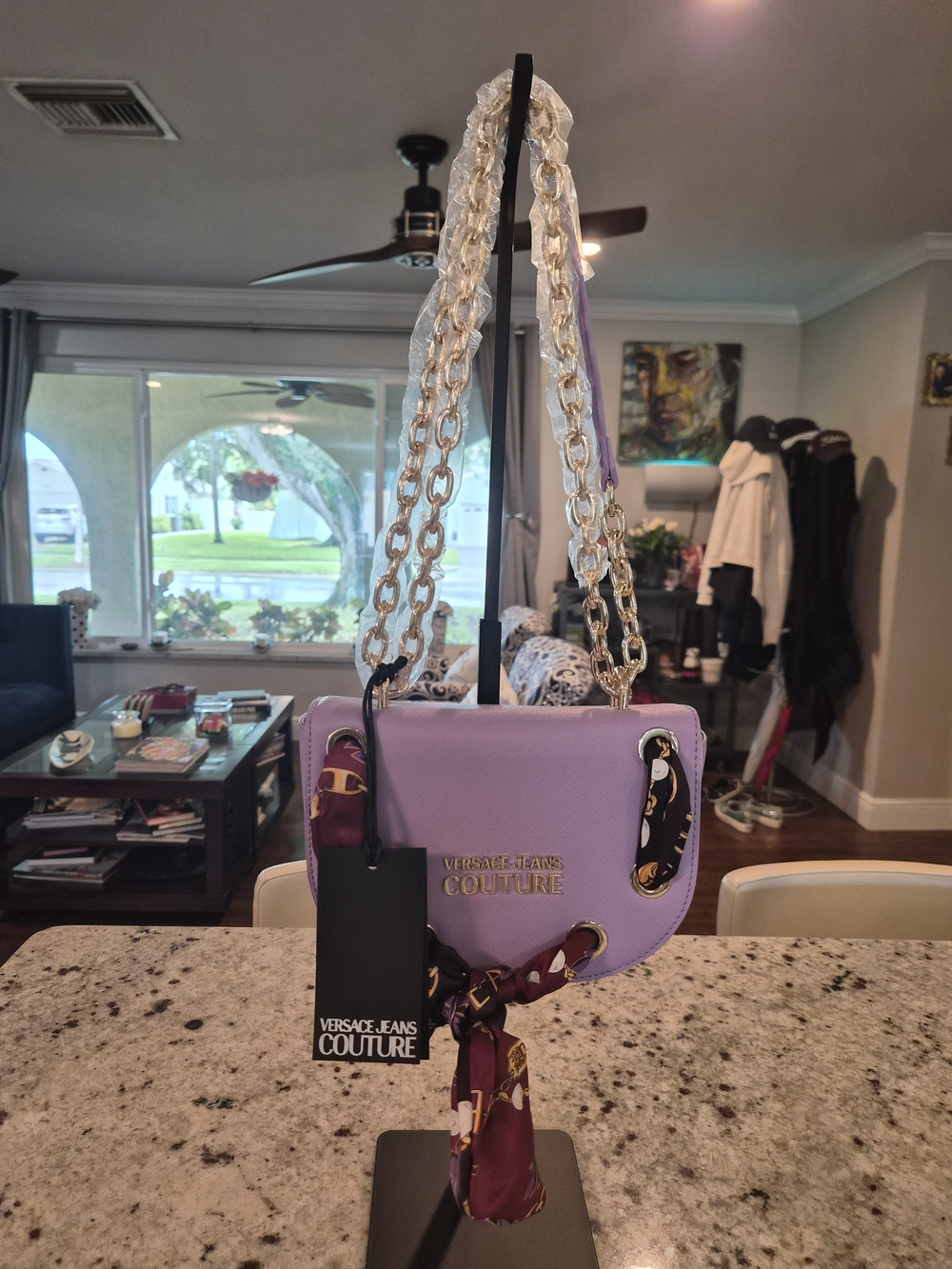 Versace Jeans Collection Lavender Chain-Handle Shoulder Bag